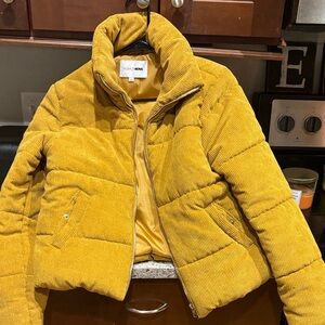 Fashion Nova Golden Corduroy Puffer Jacket